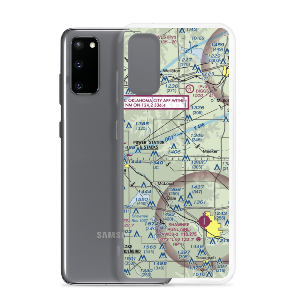 Jacktown Airport (OK00) VFR Sectional Samsung Case Samsung Galaxy S20 model shown
