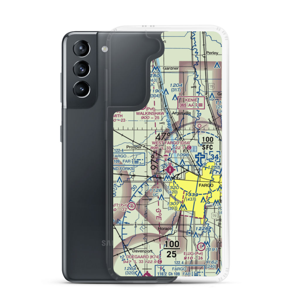 Jacob Gust Airport (NA17) VFR Sectional Samsung Case Samsung Galaxy S21 model shown