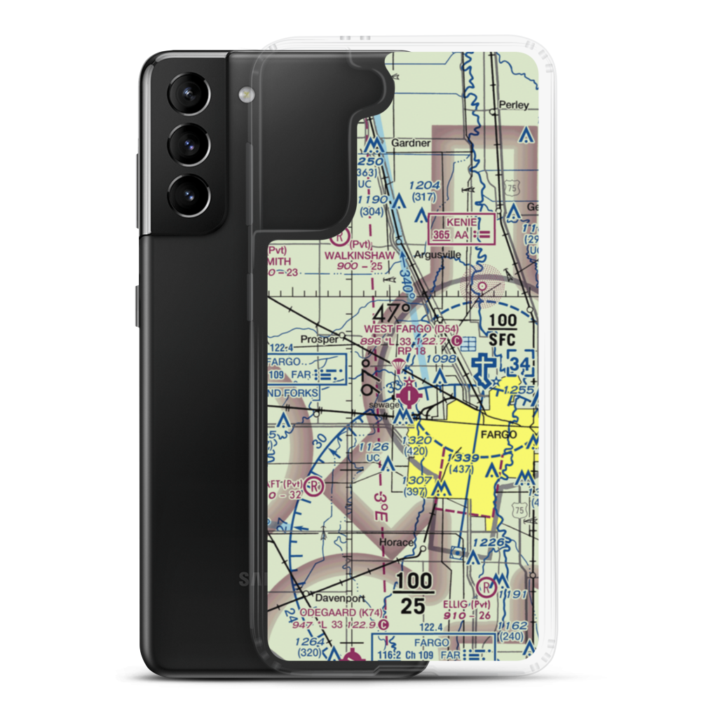 Jacob Gust Airport (NA17) VFR Sectional Samsung Case Samsung Galaxy S21 Plus model shown