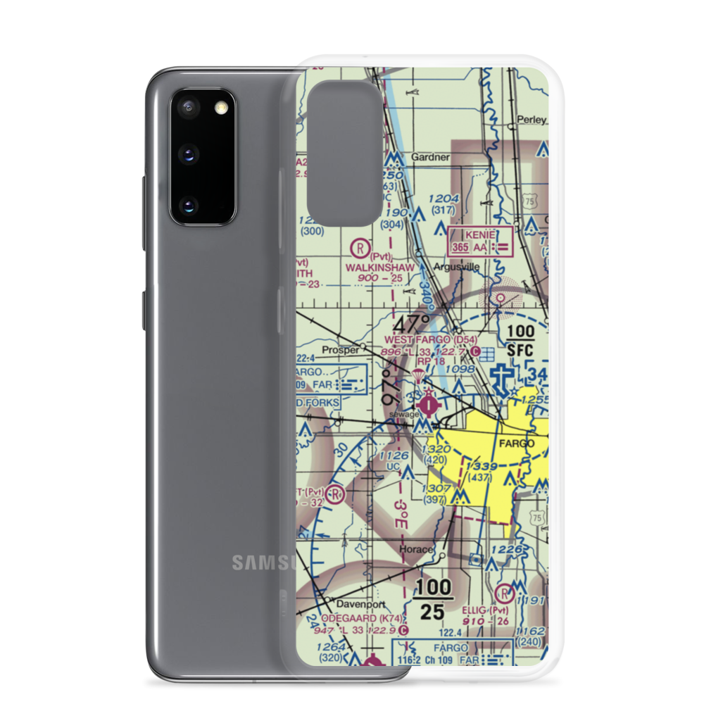 Jacob Gust Airport (NA17) VFR Sectional Samsung Case Samsung Galaxy S20 model shown