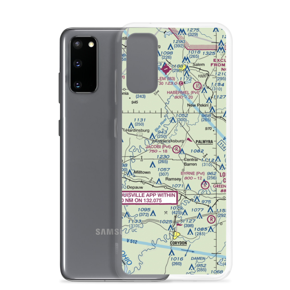 Jacobi Airport (5II8) VFR Sectional Samsung Case Samsung Galaxy S20 model shown