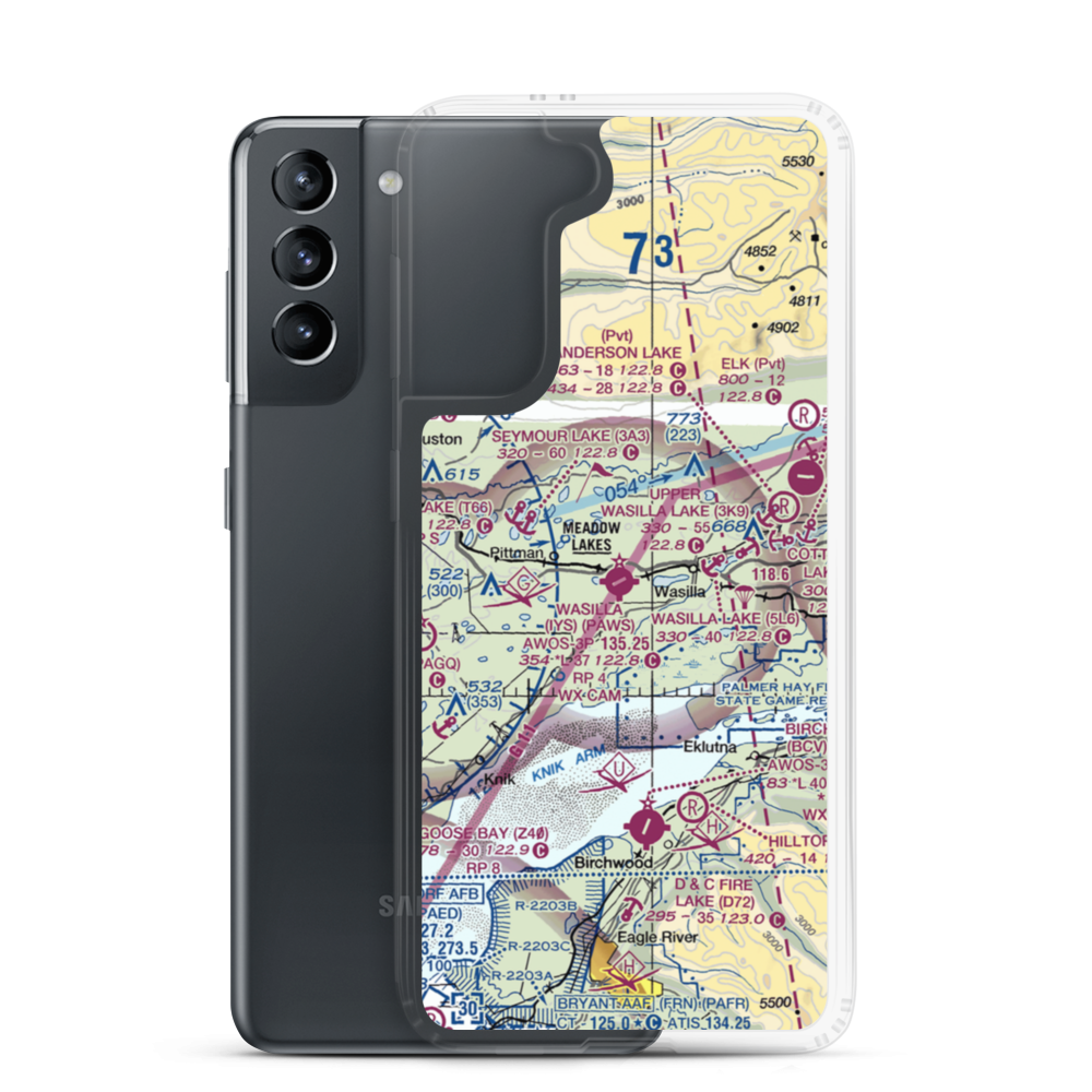 Jacobsen Lake Seaplane Base (AK43) VFR Sectional Samsung Case Samsung Galaxy S21 model shown