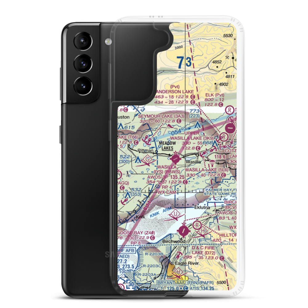 Jacobsen Lake Seaplane Base (AK43) VFR Sectional Samsung Case Samsung Galaxy S21 Plus model shown