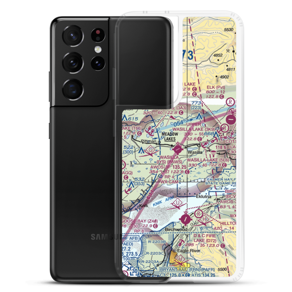 Jacobsen Lake Seaplane Base (AK43) VFR Sectional Samsung Case Samsung Galaxy S21 Ultra model shown