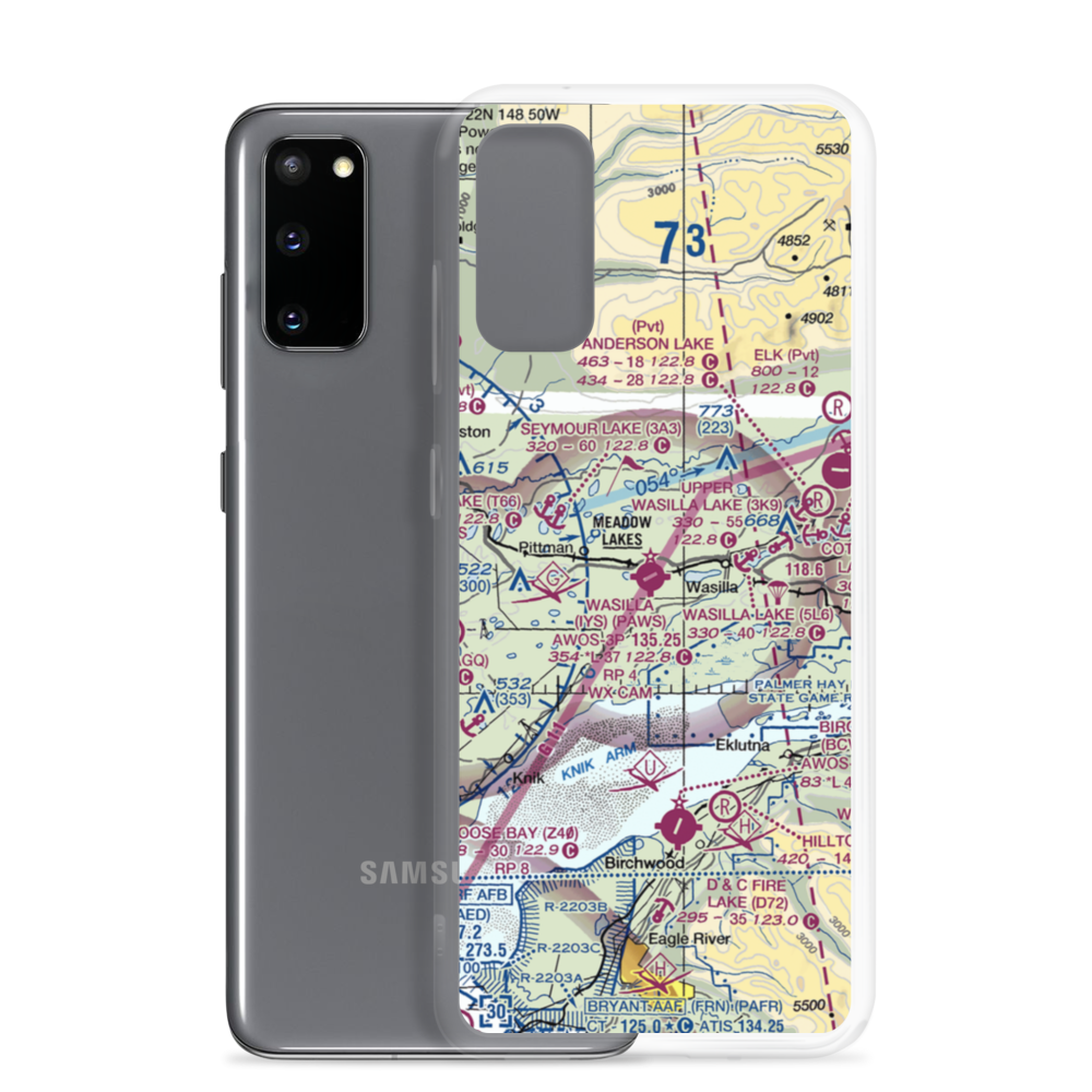 Jacobsen Lake Seaplane Base (AK43) VFR Sectional Samsung Case Samsung Galaxy S20 model shown