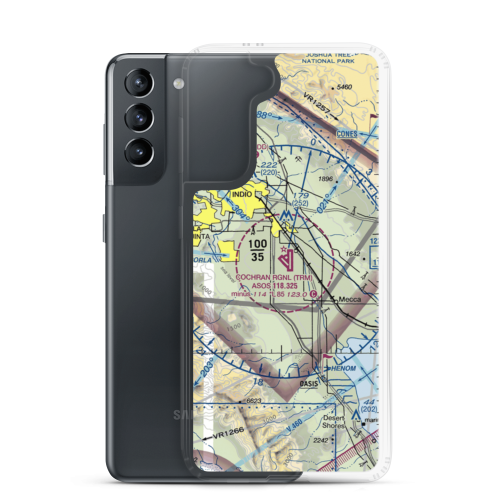 Jacqueline Cochran Regional Airport (TRM) VFR Sectional Samsung Case Samsung Galaxy S21 model shown