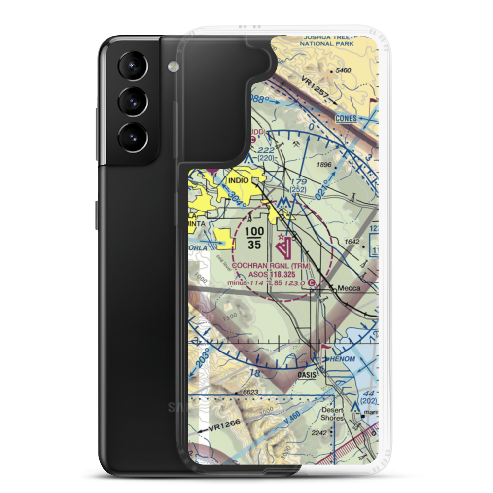 Jacqueline Cochran Regional Airport (TRM) VFR Sectional Samsung Case Samsung Galaxy S21 Plus model shown