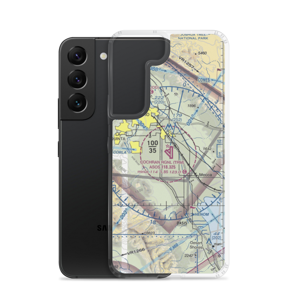 Jacqueline Cochran Regional Airport (TRM) VFR Sectional Samsung Case Samsung Galaxy S22 model shown