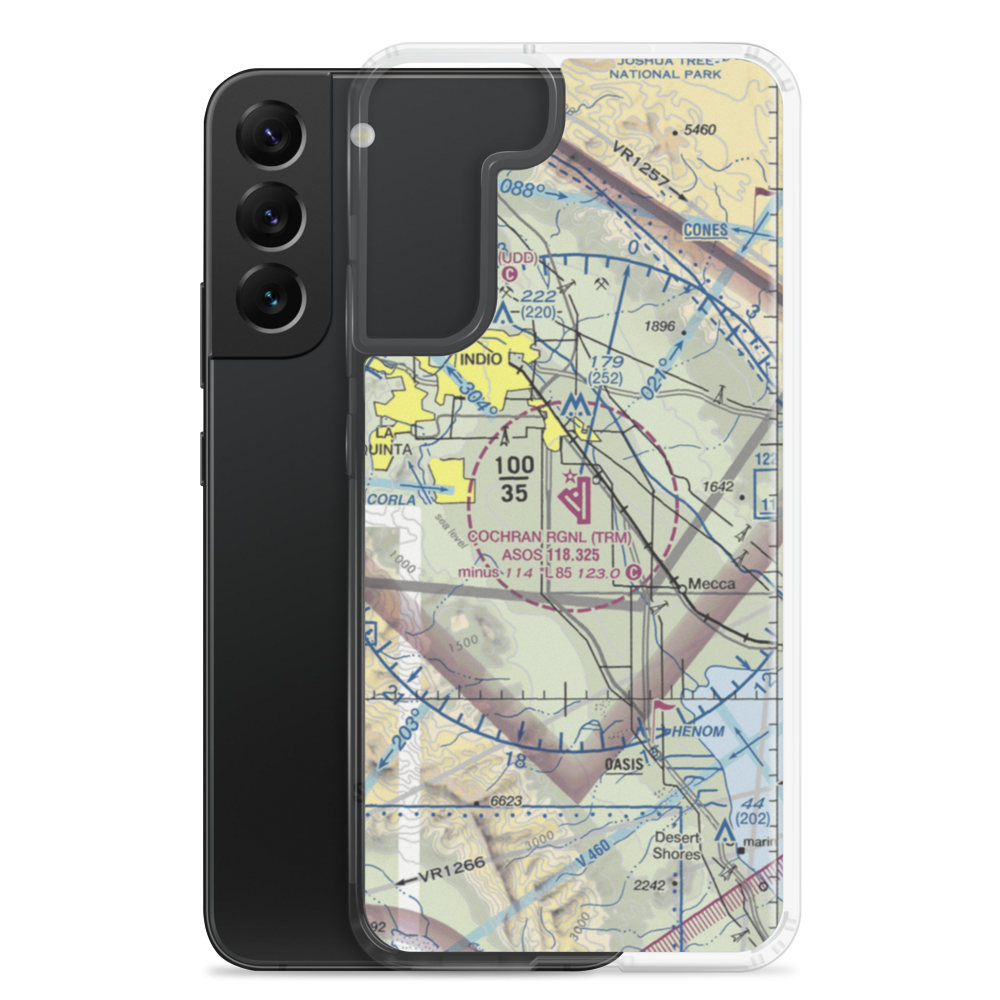 Jacqueline Cochran Regional Airport (TRM) VFR Sectional Samsung Case Samsung Galaxy S22 Plus model shown