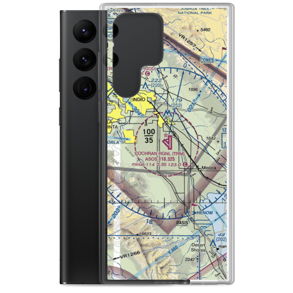Jacqueline Cochran Regional Airport (TRM) VFR Sectional Samsung Case Samsung Galaxy S22 Ultra model shown