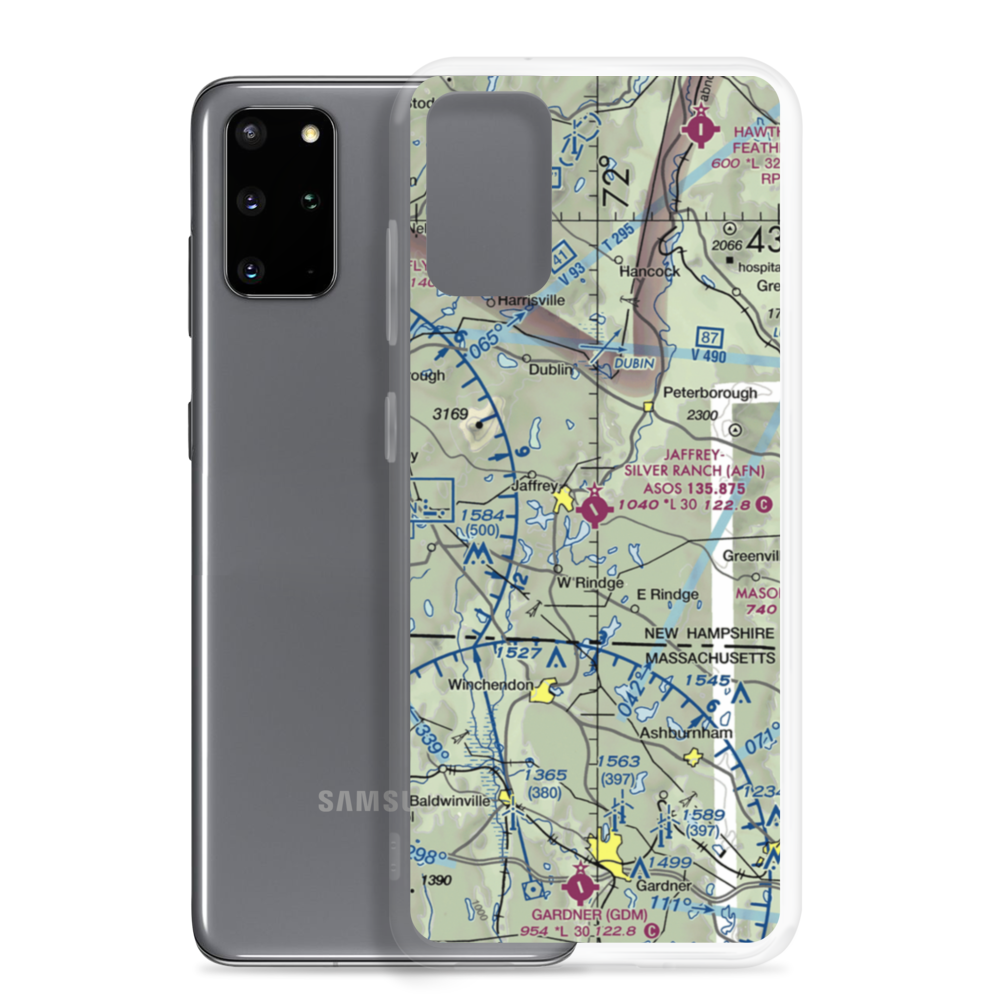 Jaffrey Airport Silver Ranch Airport (AFN) VFR Sectional Samsung Case Samsung Galaxy S20 Plus model shown