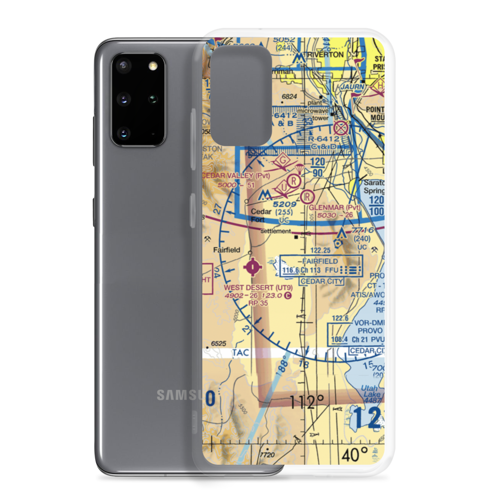 Jake Garn Airport (17U) VFR Sectional Samsung Case Samsung Galaxy S20 Plus model shown