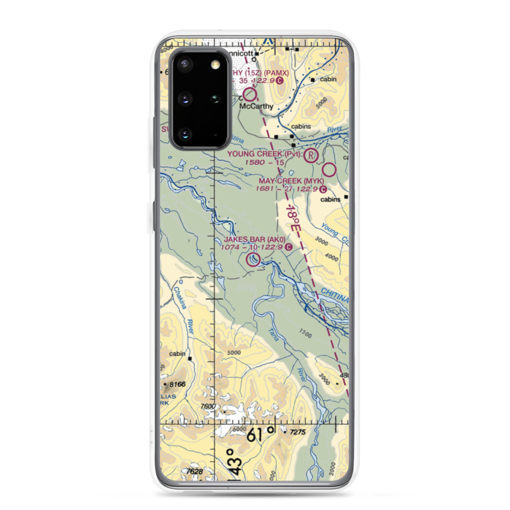 Jakes Bar Airport (AK0) VFR Sectional Samsung Case Samsung Galaxy S20 Plus model shown