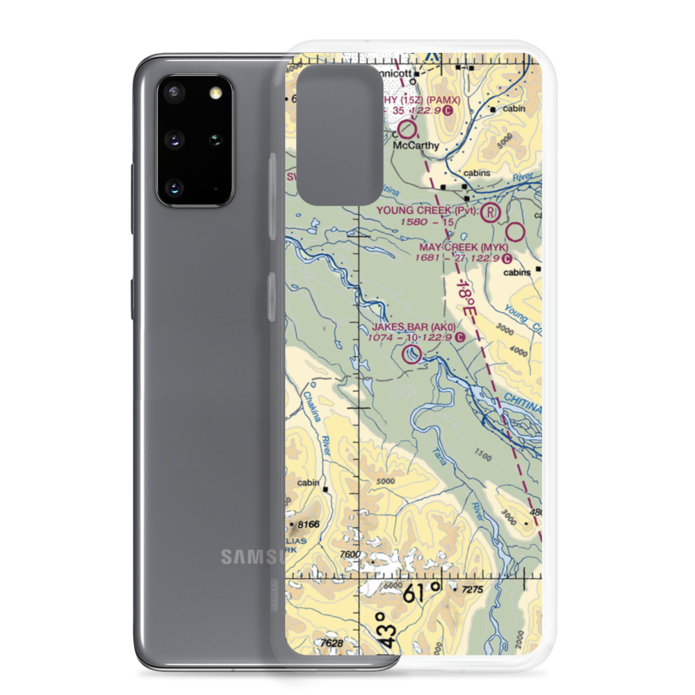 Jakes Bar Airport (AK0) VFR Sectional Samsung Case Samsung Galaxy S20 Plus model shown