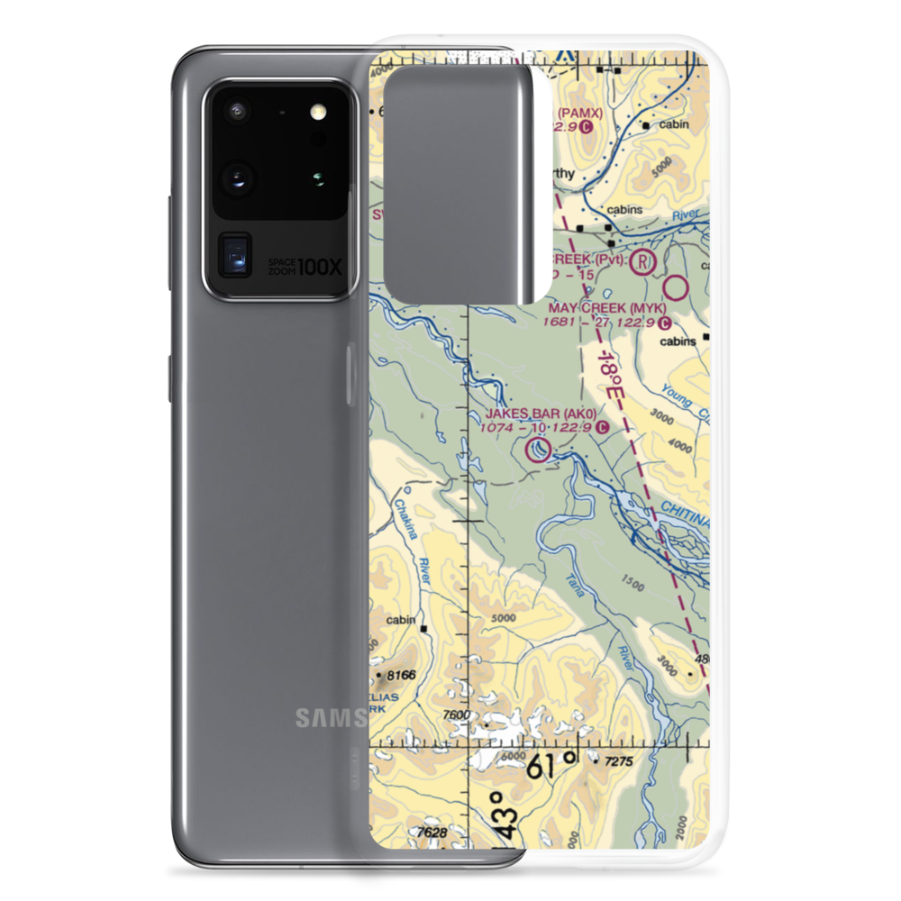 Jakes Bar Airport (AK0) VFR Sectional Samsung Case Samsung Galaxy S20 Ultra model shown