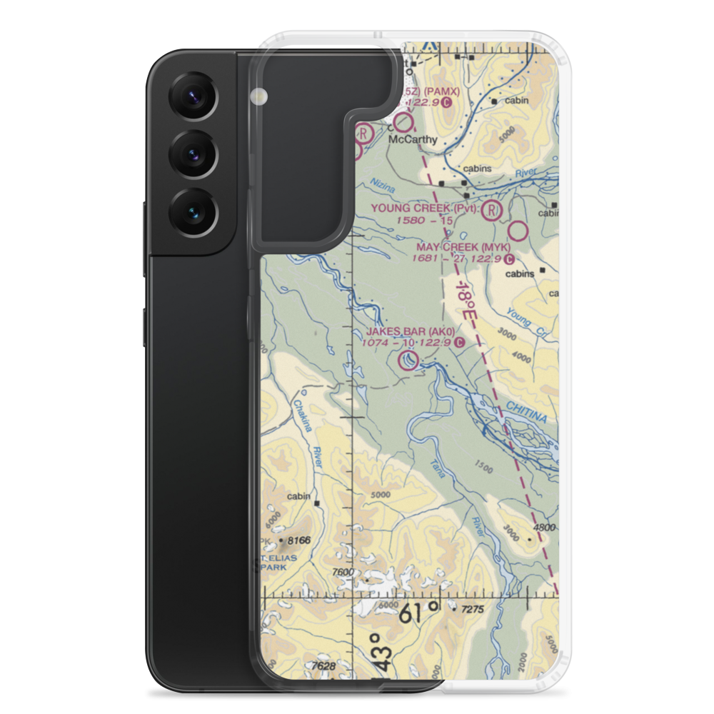 Jakes Bar Airport (AK0) VFR Sectional Samsung Case Samsung Galaxy S22 Plus model shown