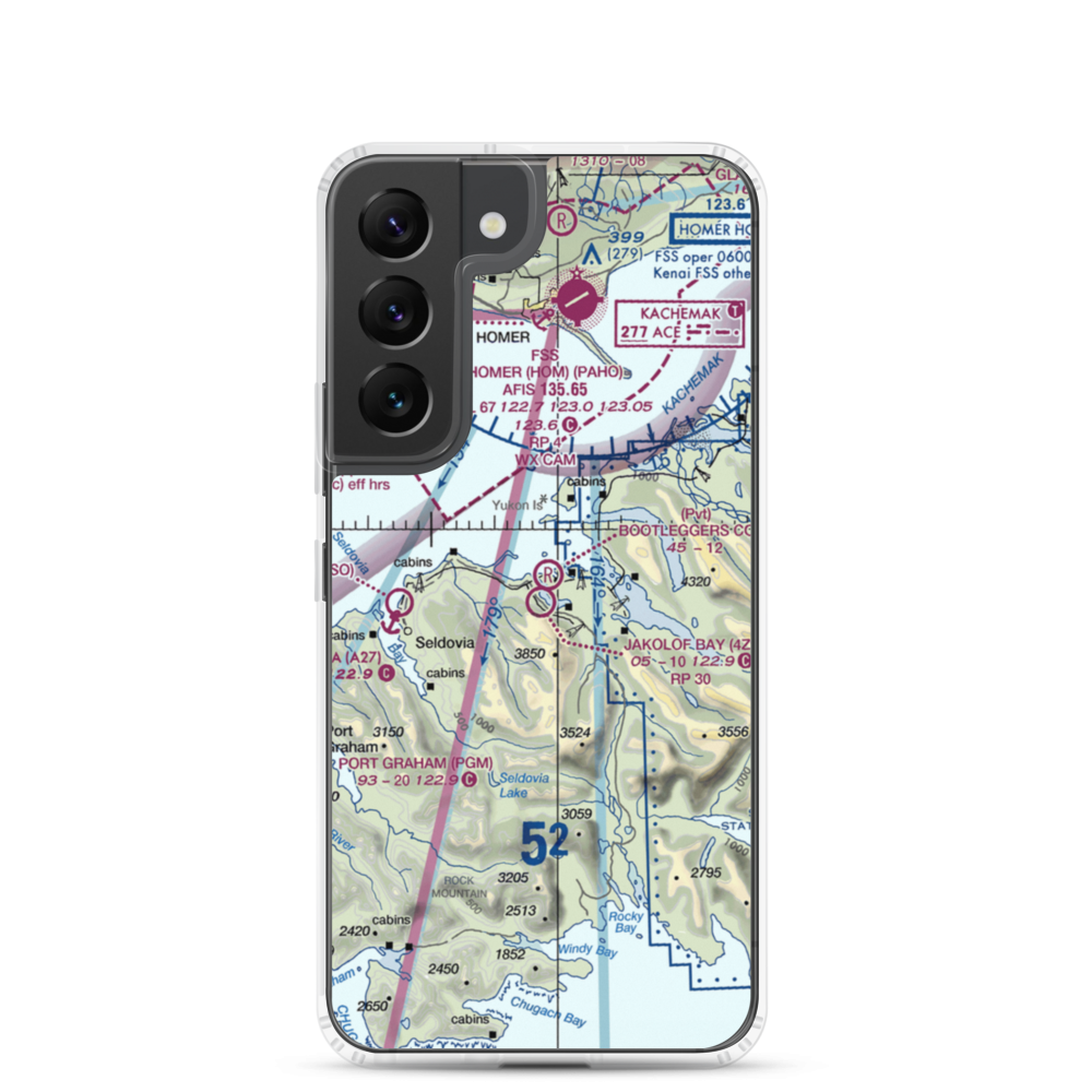 Jakolof Bay Airport (4Z9) VFR Sectional Samsung Case Samsung Galaxy S22 model shown