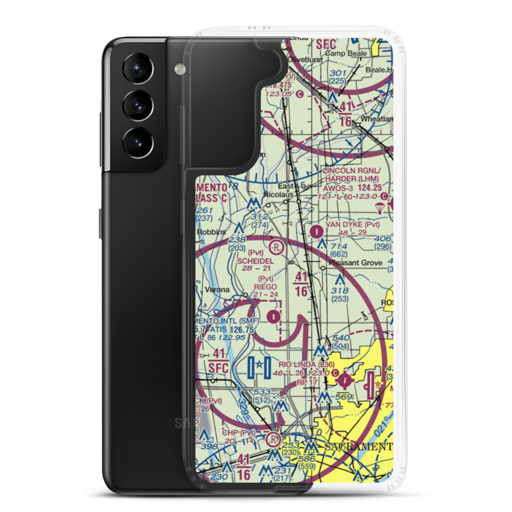 James Brothers Airport (59CN) VFR Sectional Samsung Case Samsung Galaxy S21 Plus model shown