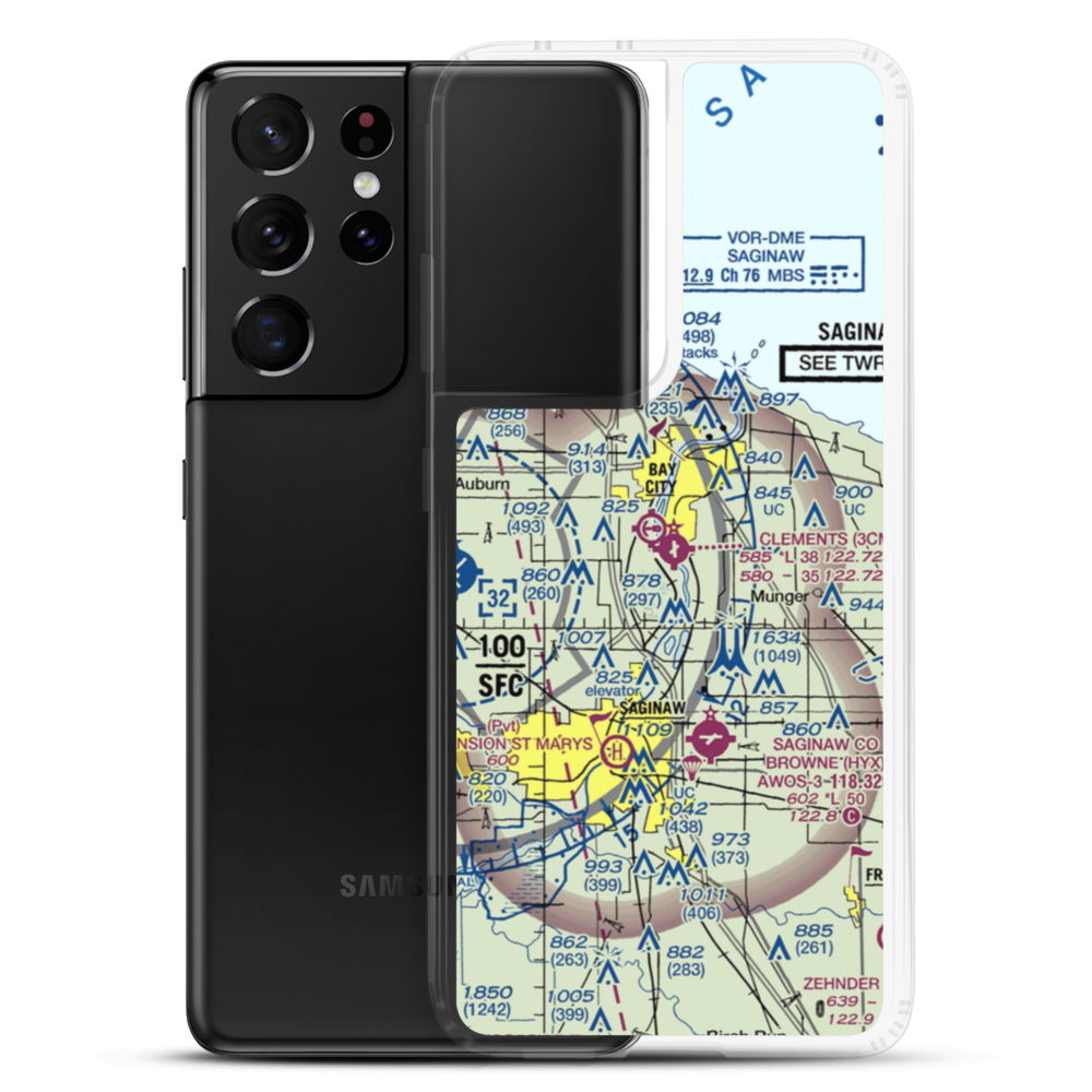 James Clements Municipal Airport (3CM) VFR Sectional Samsung Case Samsung Galaxy S21 Ultra model shown