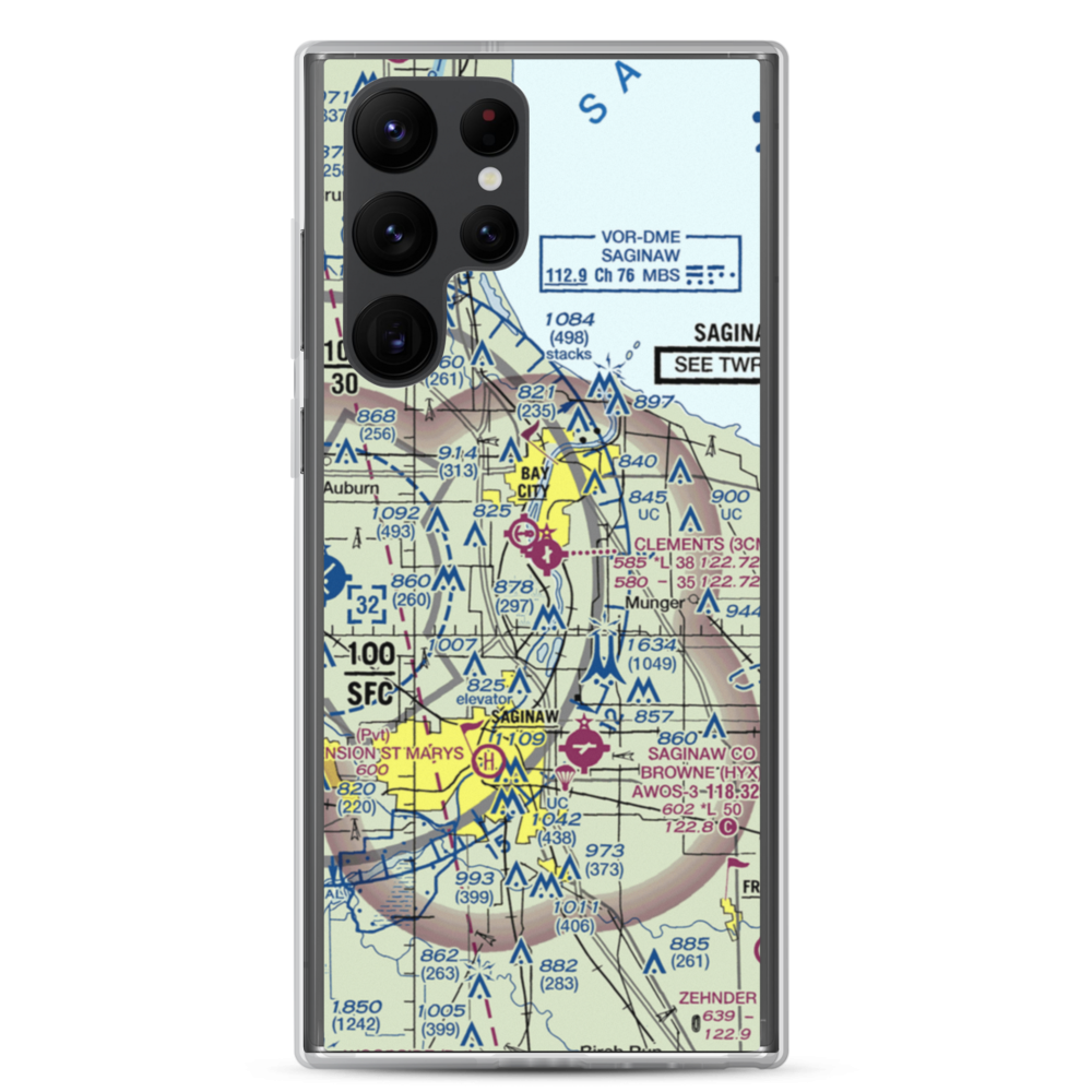 James Clements Municipal Airport (3CM) VFR Sectional Samsung Case Samsung Galaxy S22 Ultra model shown