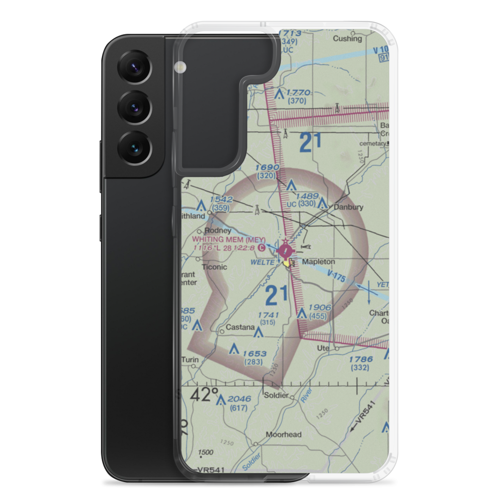James G. Whiting Memorial Field (MEY) VFR Sectional Samsung Case Samsung Galaxy S22 Plus model shown