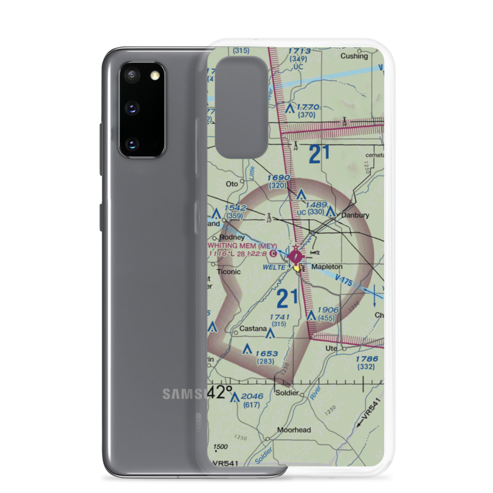 James G. Whiting Memorial Field (MEY) VFR Sectional Samsung Case Samsung Galaxy S20 model shown