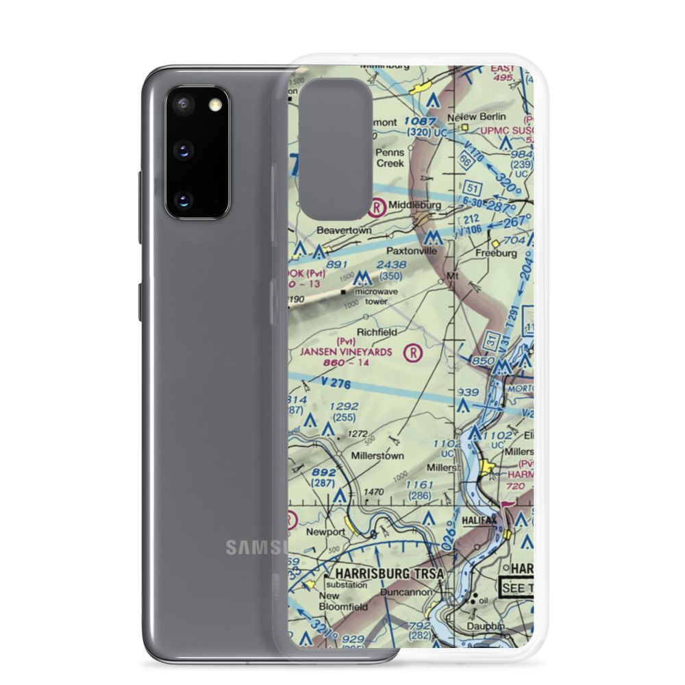 Jansen Vineyards Airport (PN71) VFR Sectional Samsung Case Samsung Galaxy S20 model shown