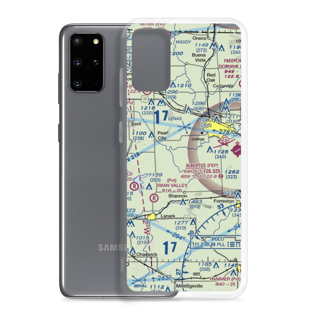 Janssen Airport (1LL6) VFR Sectional Samsung Case Samsung Galaxy S20 Plus model shown