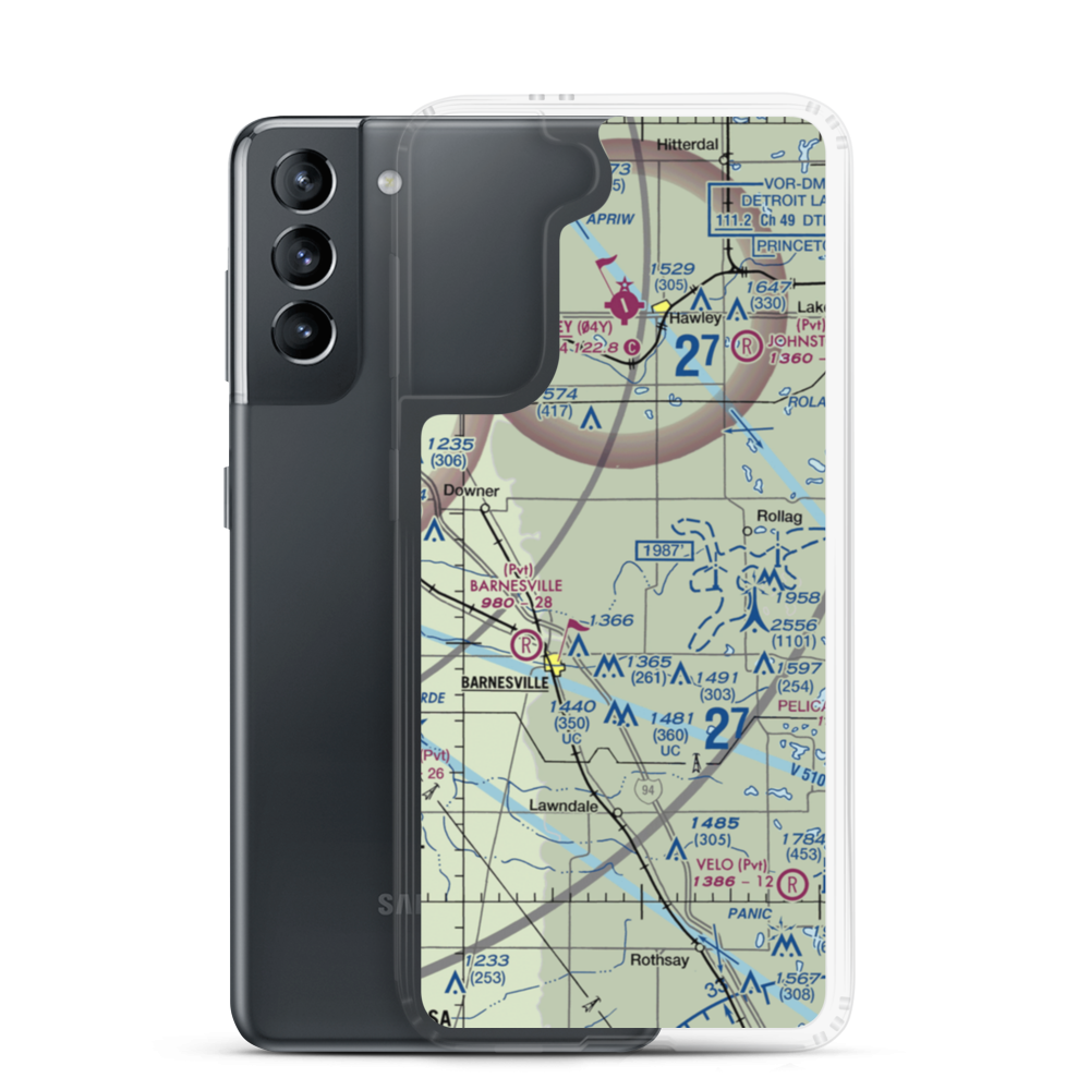 Janssen Airport (9MN5) VFR Sectional Samsung Case Samsung Galaxy S21 model shown