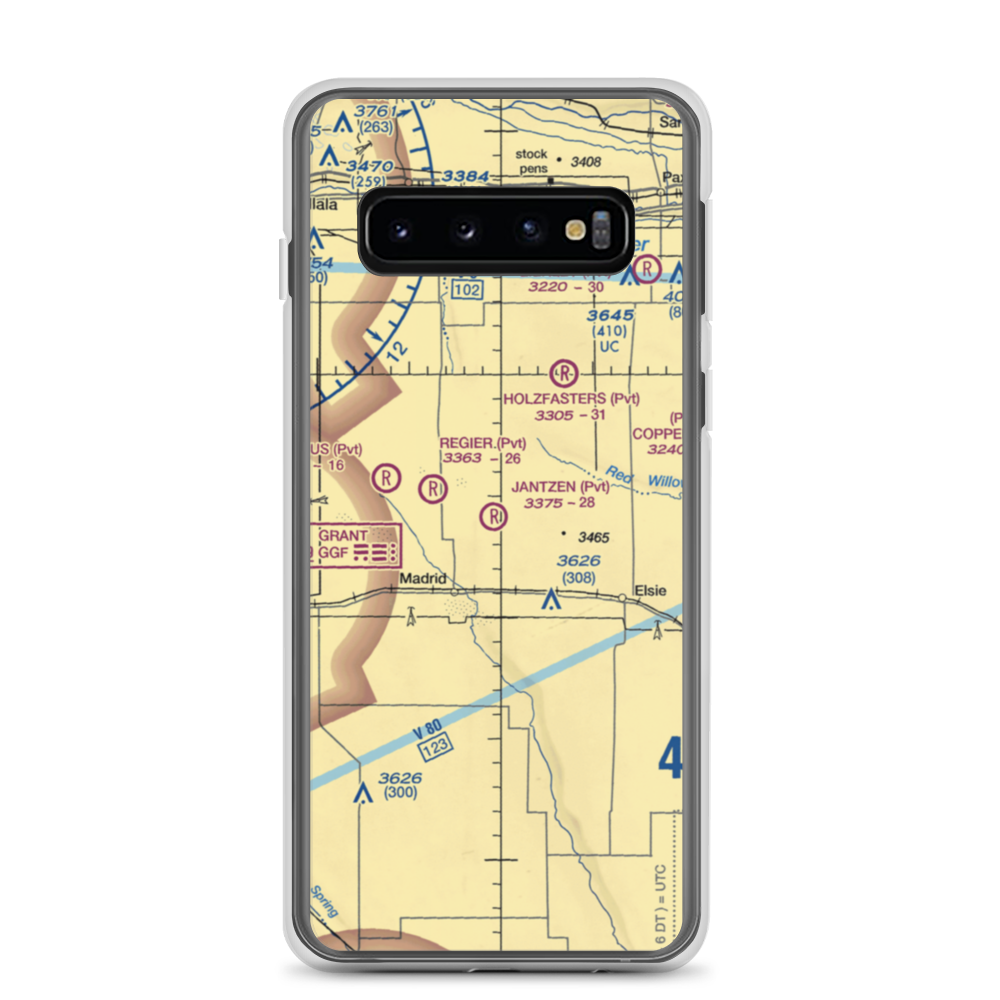 Jantzen Airport (46NE) VFR Sectional Samsung Case Samsung Galaxy S10 model shown