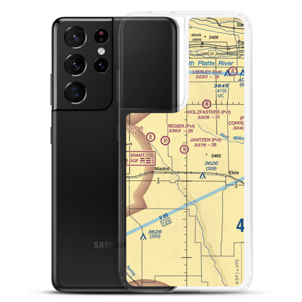 Jantzen Airport (46NE) VFR Sectional Samsung Case Samsung Galaxy S21 Ultra model shown