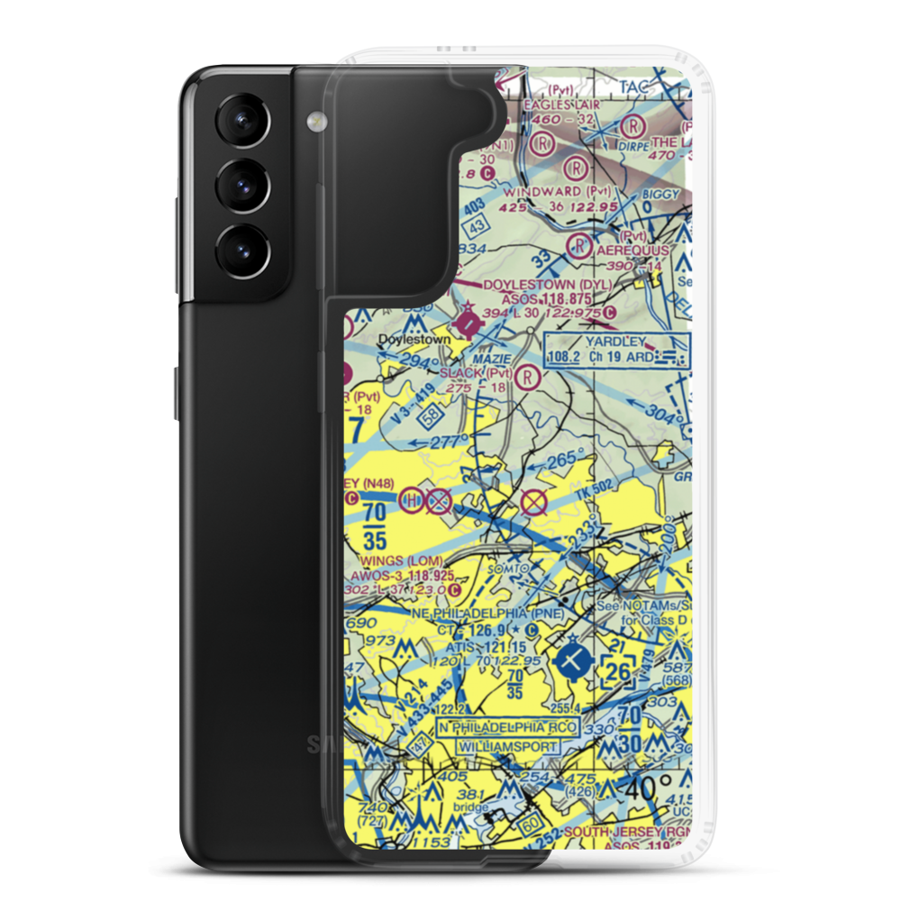 Jarrett Airport (5PN7) VFR Sectional Samsung Case Samsung Galaxy S21 Plus model shown
