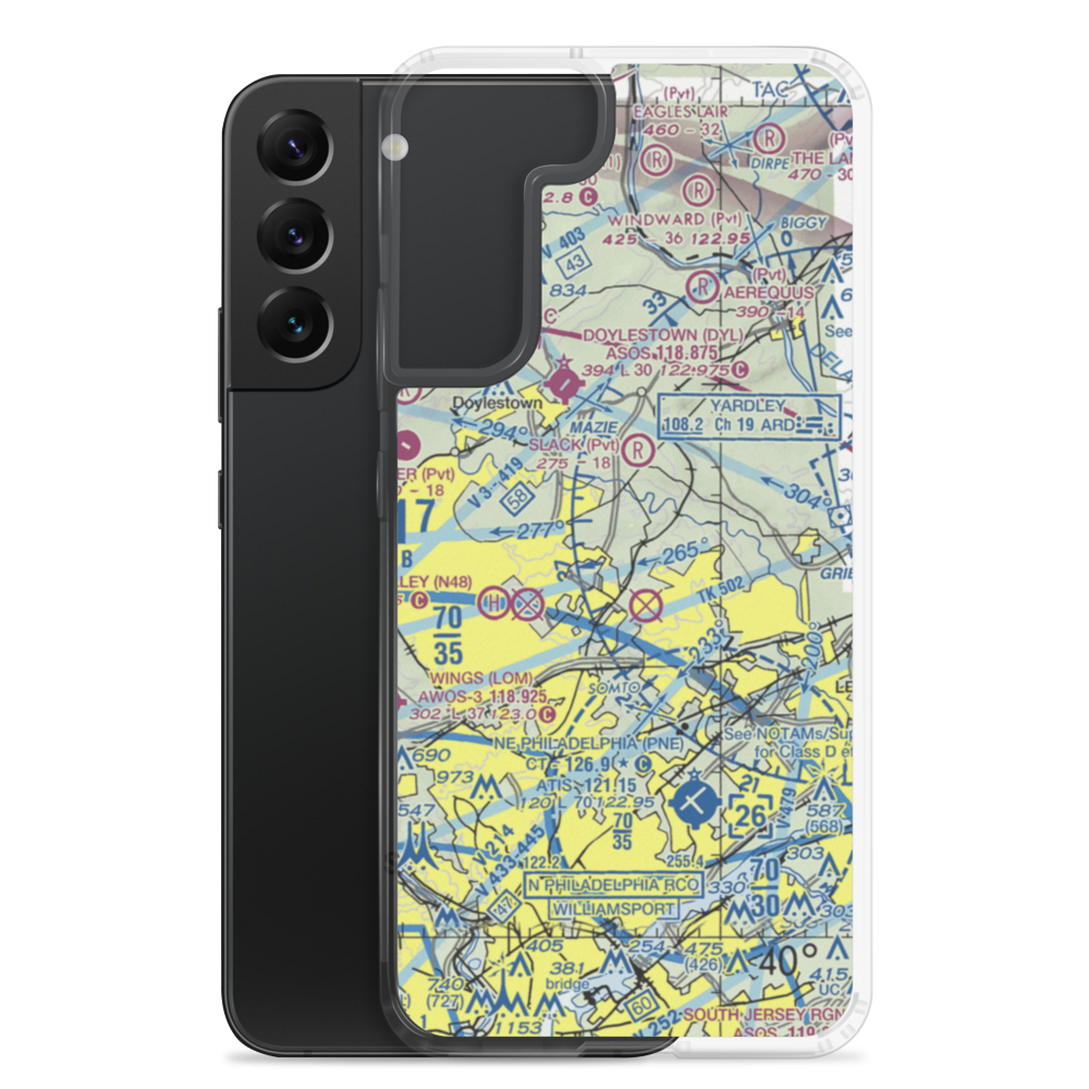 Jarrett Airport (5PN7) VFR Sectional Samsung Case Samsung Galaxy S22 Plus model shown