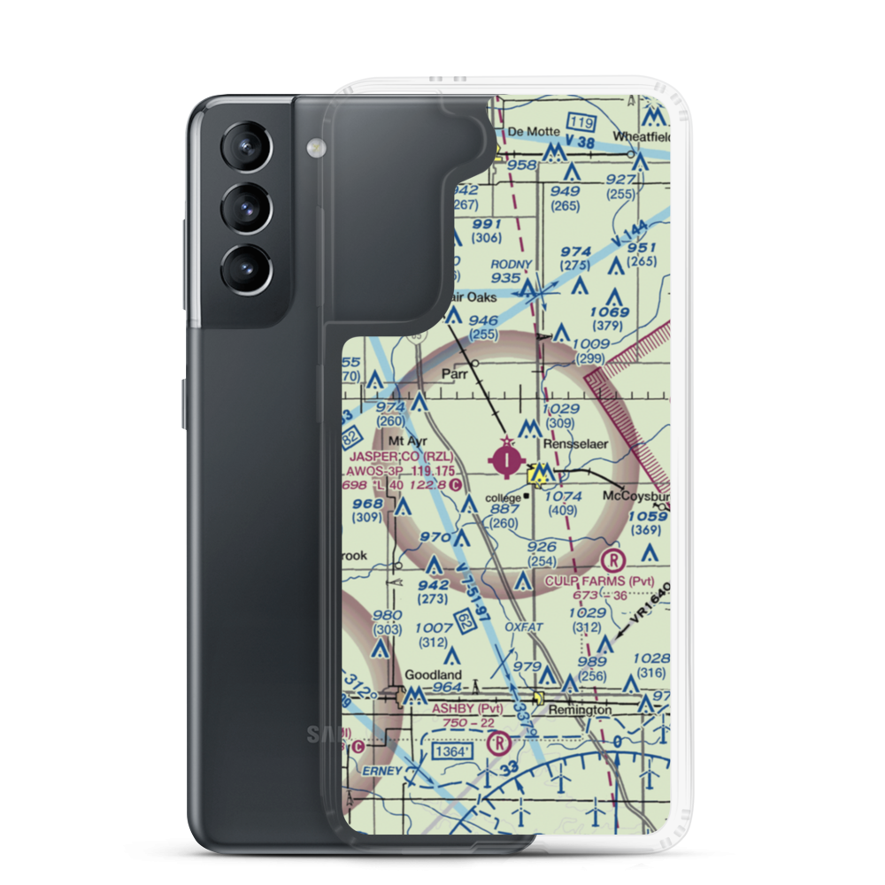 Jasper County Airport (RZL) VFR Sectional Samsung Case Samsung Galaxy S21 model shown