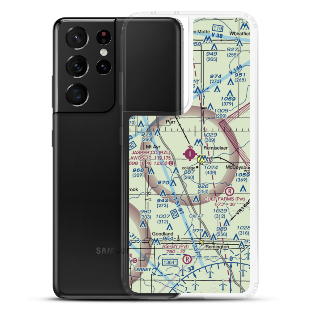 Jasper County Airport (RZL) VFR Sectional Samsung Case Samsung Galaxy S21 Ultra model shown