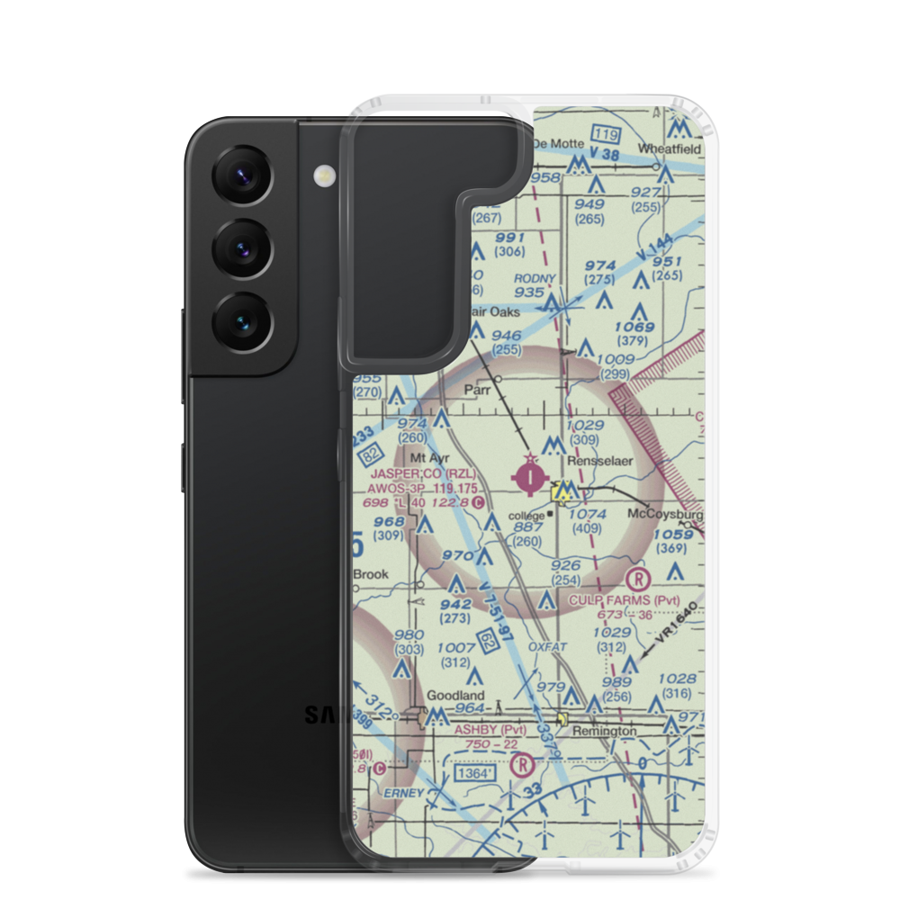 Jasper County Airport (RZL) VFR Sectional Samsung Case Samsung Galaxy S22 model shown