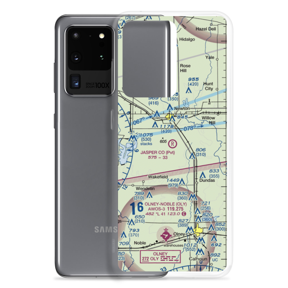 Jasper County Flying Club Airport (7LL3) VFR Sectional Samsung Case Samsung Galaxy S20 Ultra model shown