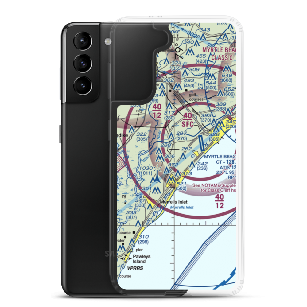 Javika Airport (SC28) VFR Sectional Samsung Case Samsung Galaxy S21 Plus model shown