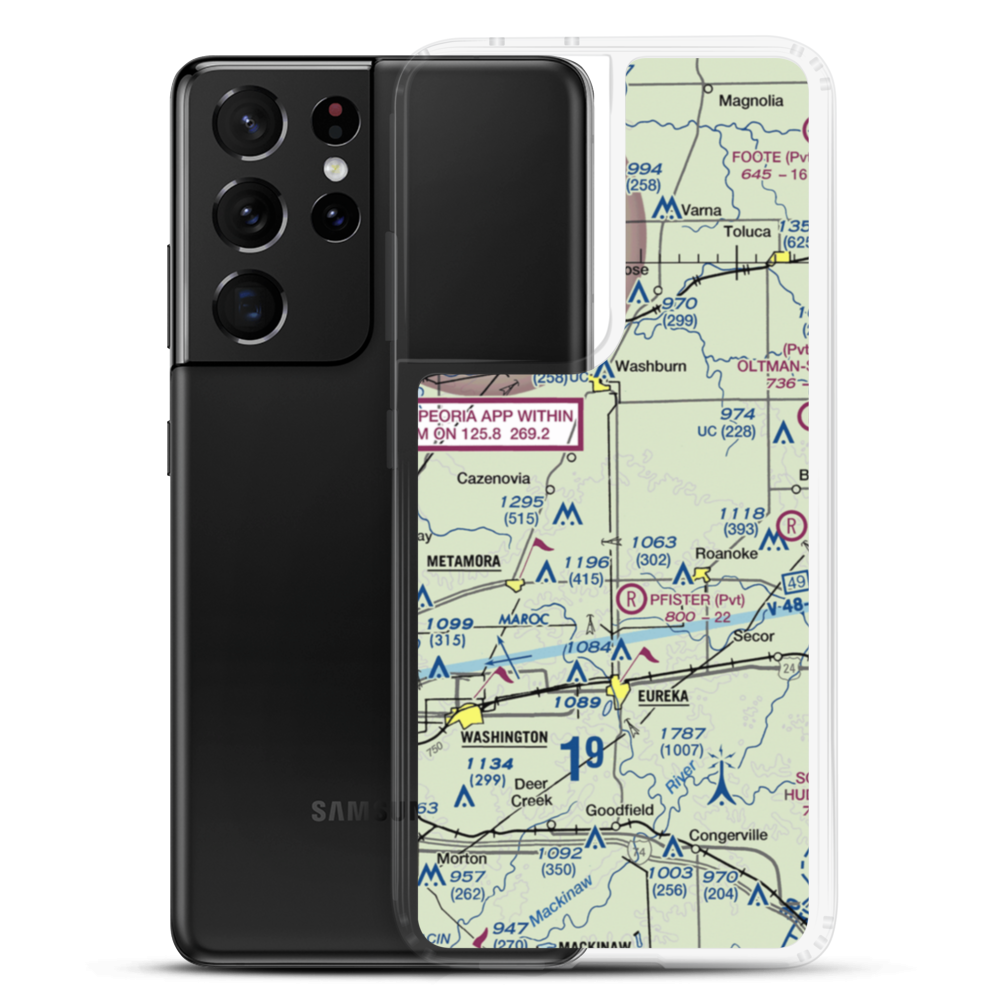 Jay Schertz Farm Airport (IS00) VFR Sectional Samsung Case Samsung Galaxy S21 Ultra model shown