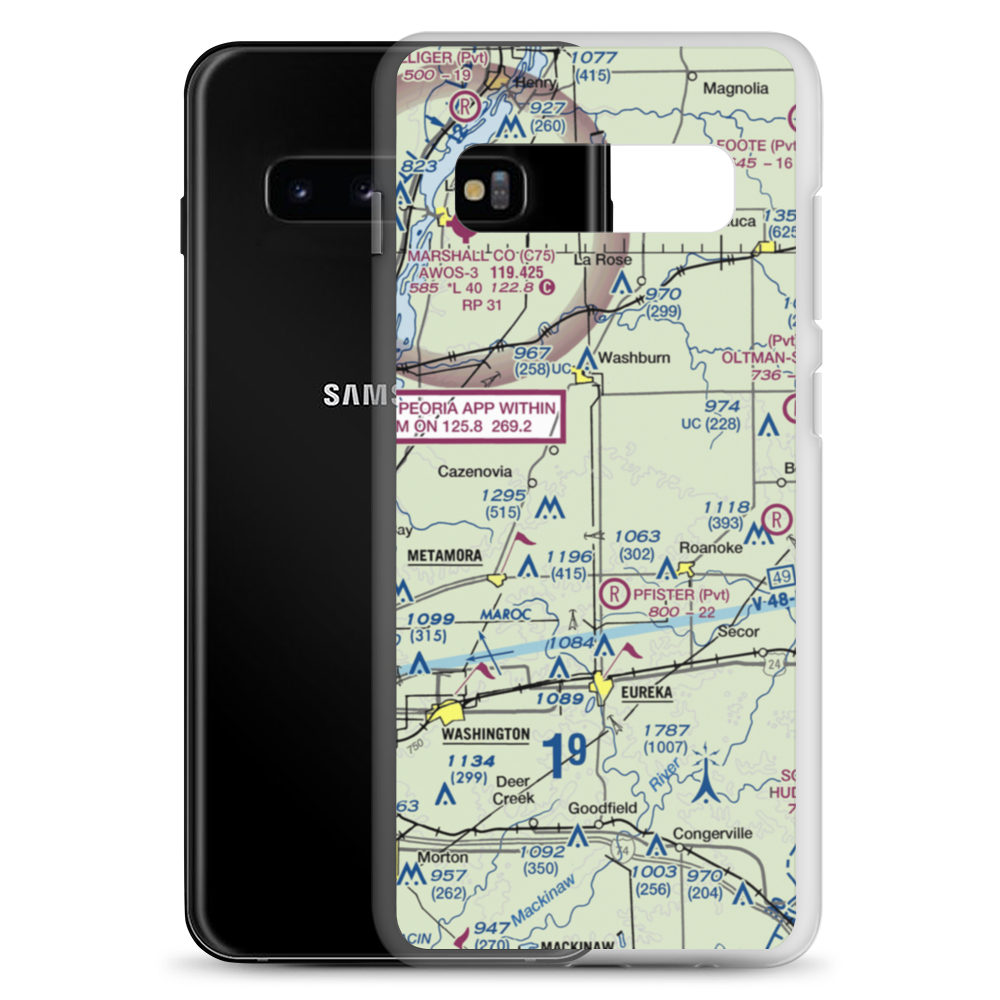 Jay Schertz Farm Airport (IS00) VFR Sectional Samsung Case Samsung Galaxy S10+ model shown