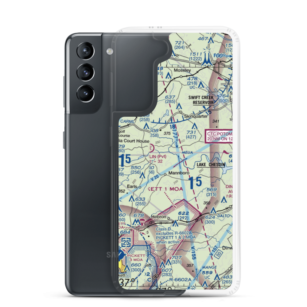 Jayarz Airport (0VA8) VFR Sectional Samsung Case Samsung Galaxy S21 model shown