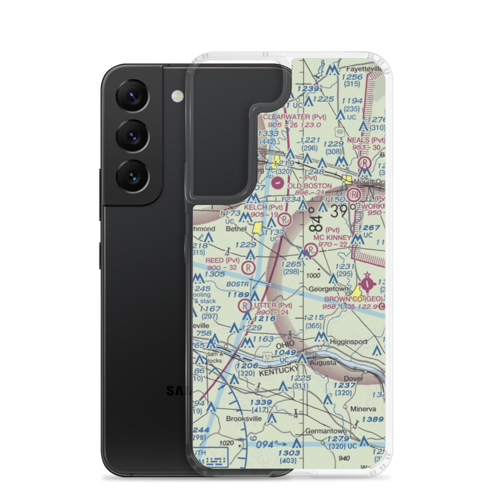 Jbr Airport (2OH7) VFR Sectional Samsung Case Samsung Galaxy S22 model shown