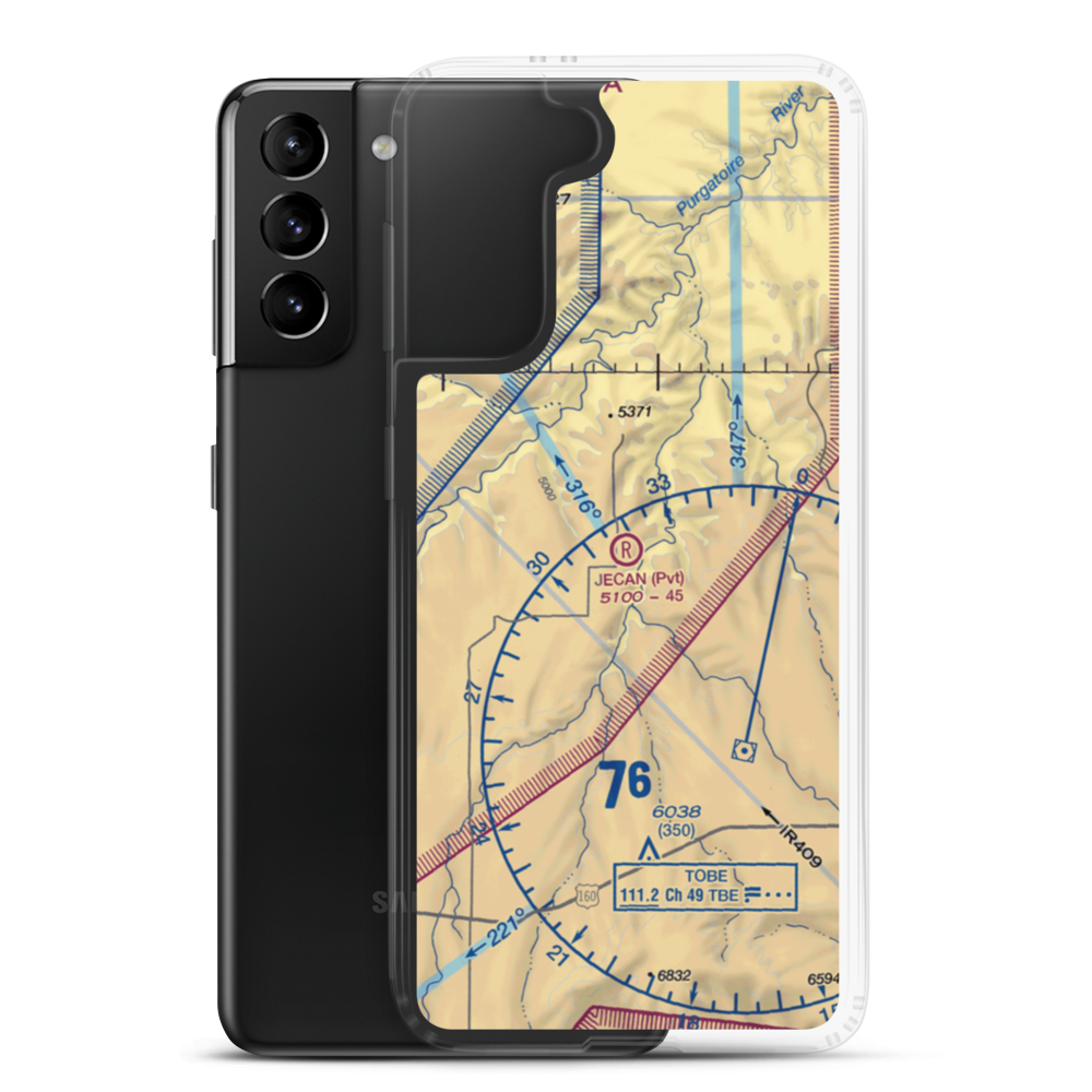 Jecan Airport (06CO) VFR Sectional Samsung Case Samsung Galaxy S21 Plus model shown