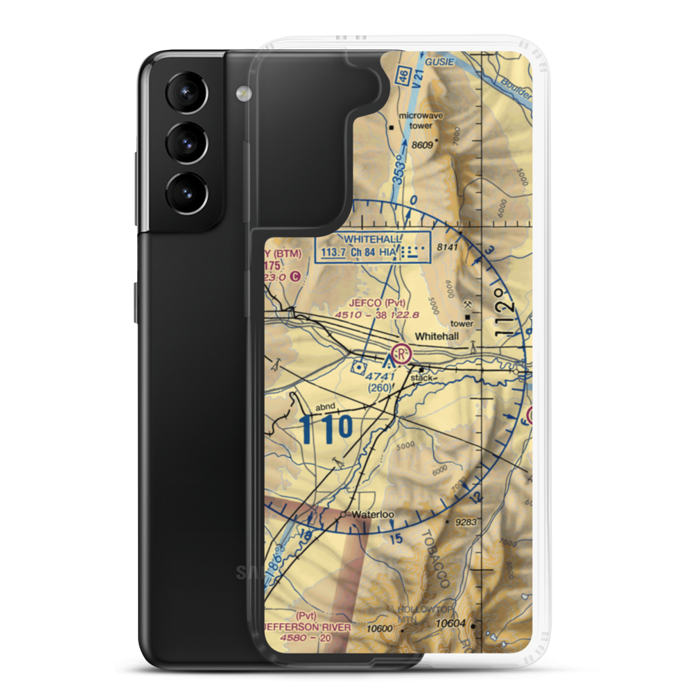 Jefco Skypark Airport (MT41) VFR Sectional Samsung Case Samsung Galaxy S21 Plus model shown