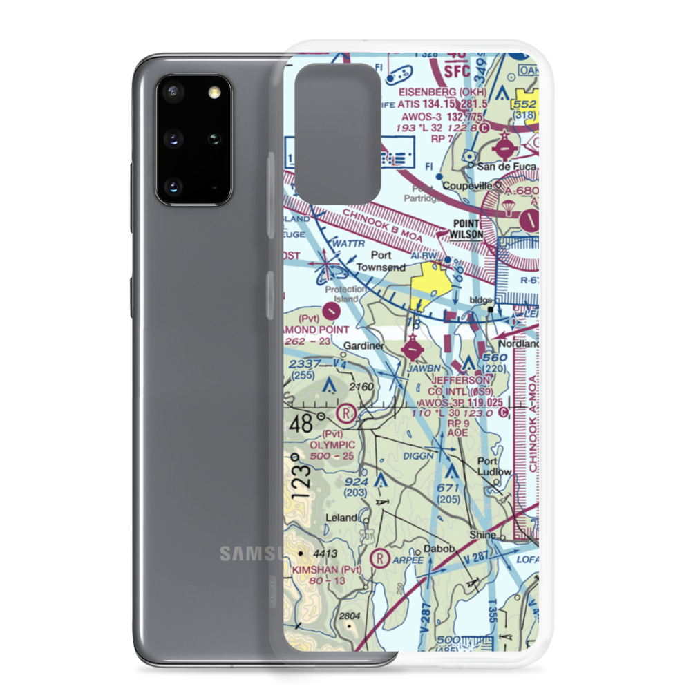 Jefferson County International Airport (0S9) VFR Sectional Samsung Case Samsung Galaxy S20 Plus model shown