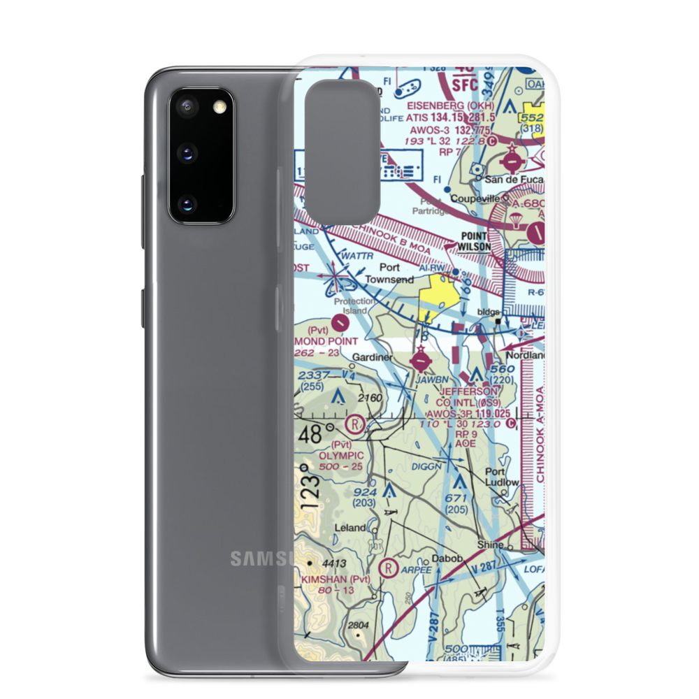 Jefferson County International Airport (0S9) VFR Sectional Samsung Case Samsung Galaxy S20 model shown