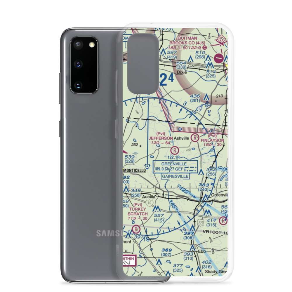 Jefferson Landings Airport (74FL) VFR Sectional Samsung Case Samsung Galaxy S20 model shown