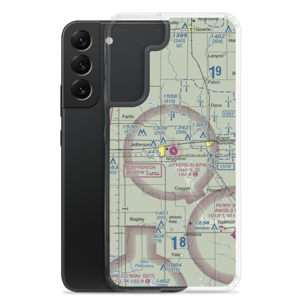 Jefferson Municipal Airport (EFW) VFR Sectional Samsung Case Samsung Galaxy S22 Plus model shown