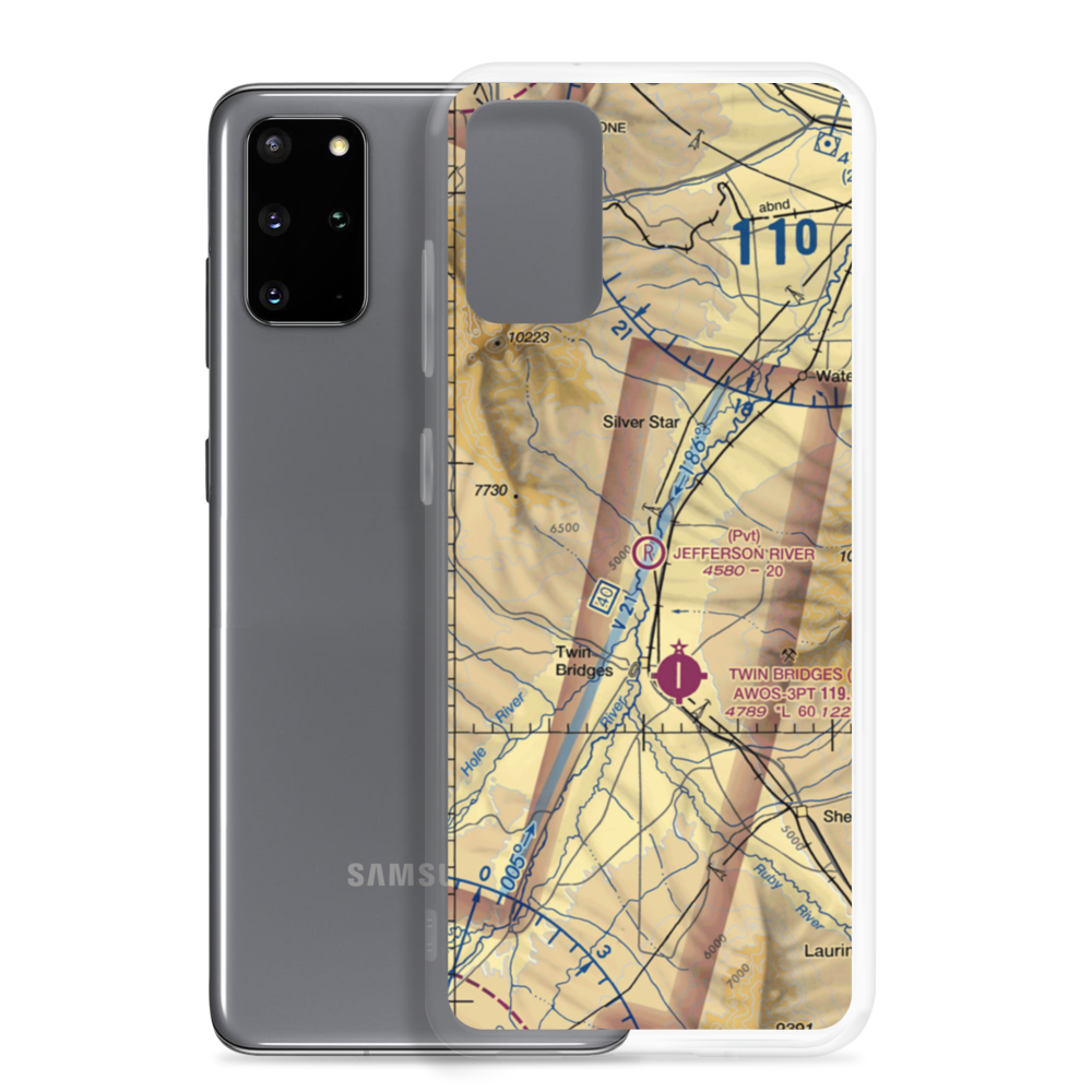 Jefferson River Airport (MT62) VFR Sectional Samsung Case Samsung Galaxy S20 Plus model shown