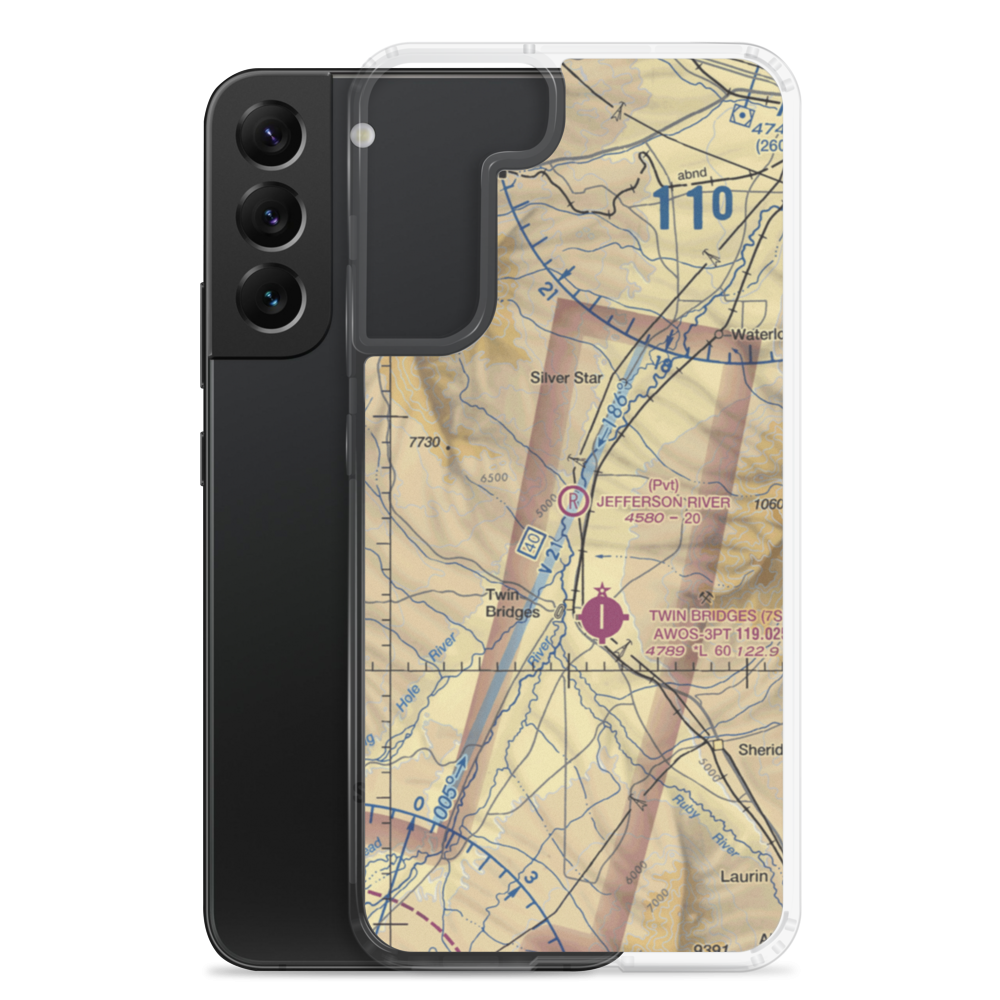 Jefferson River Airport (MT62) VFR Sectional Samsung Case Samsung Galaxy S22 Plus model shown